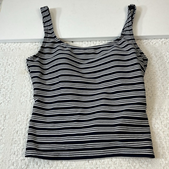Baltex Striped Black and White Striped‎ Tankini  Top Size 10 - Picture 2 of 6